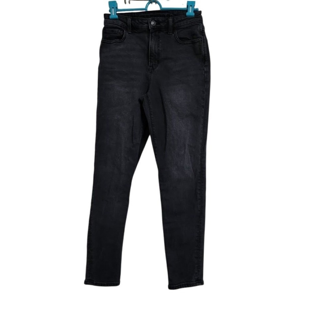 American Eagle Women's Size 0 Jean Black Wash High Rise Denim Tapered Leg G08